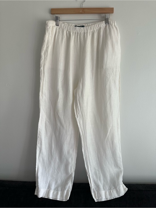 Maharajas Pants - Maharajas The Taj Mahal Hotel‎ Mumbai White Straight-Leg Pure Linen Pants 7
